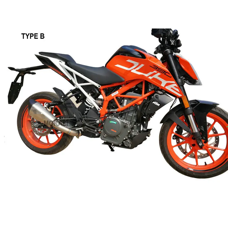 Титановый мото rycle глушитель для DUKE 390 moto выхлопная труба для KTM 390 с титановой средней трубкой, настраиваемый выход DUKE390