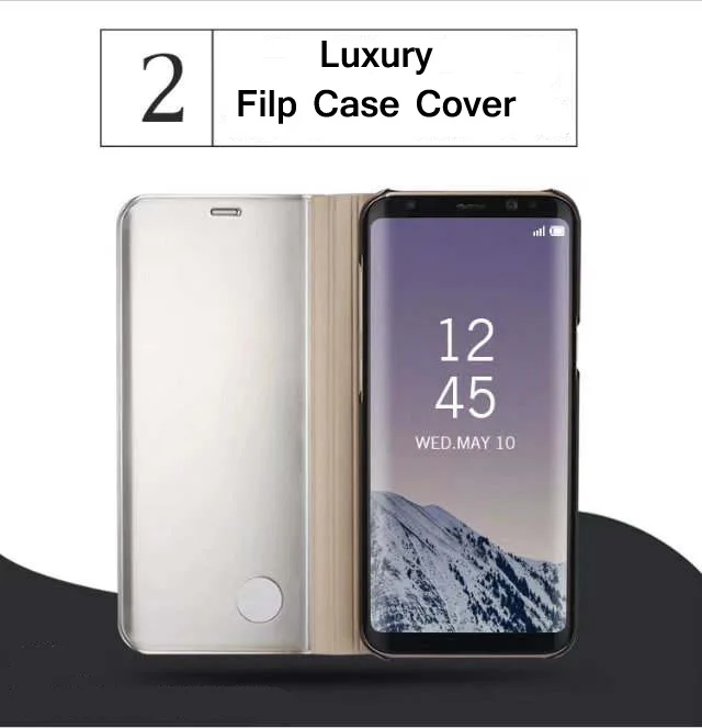 S10 плюс зеркало флип чехол для samsung S8 Plus чехол Вид из окна Smart Cover для samsung S6 S7 край A3 A5 A7 Примечание 8 9 J3 J5 J7