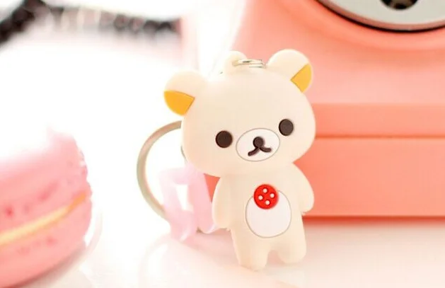 Kawaii мультфильм ключ бумажник для выбора Кот Чи, медведь и т. Д.-6 см Подвеска резиновая кукла ключ кошелек - Цвет: 2