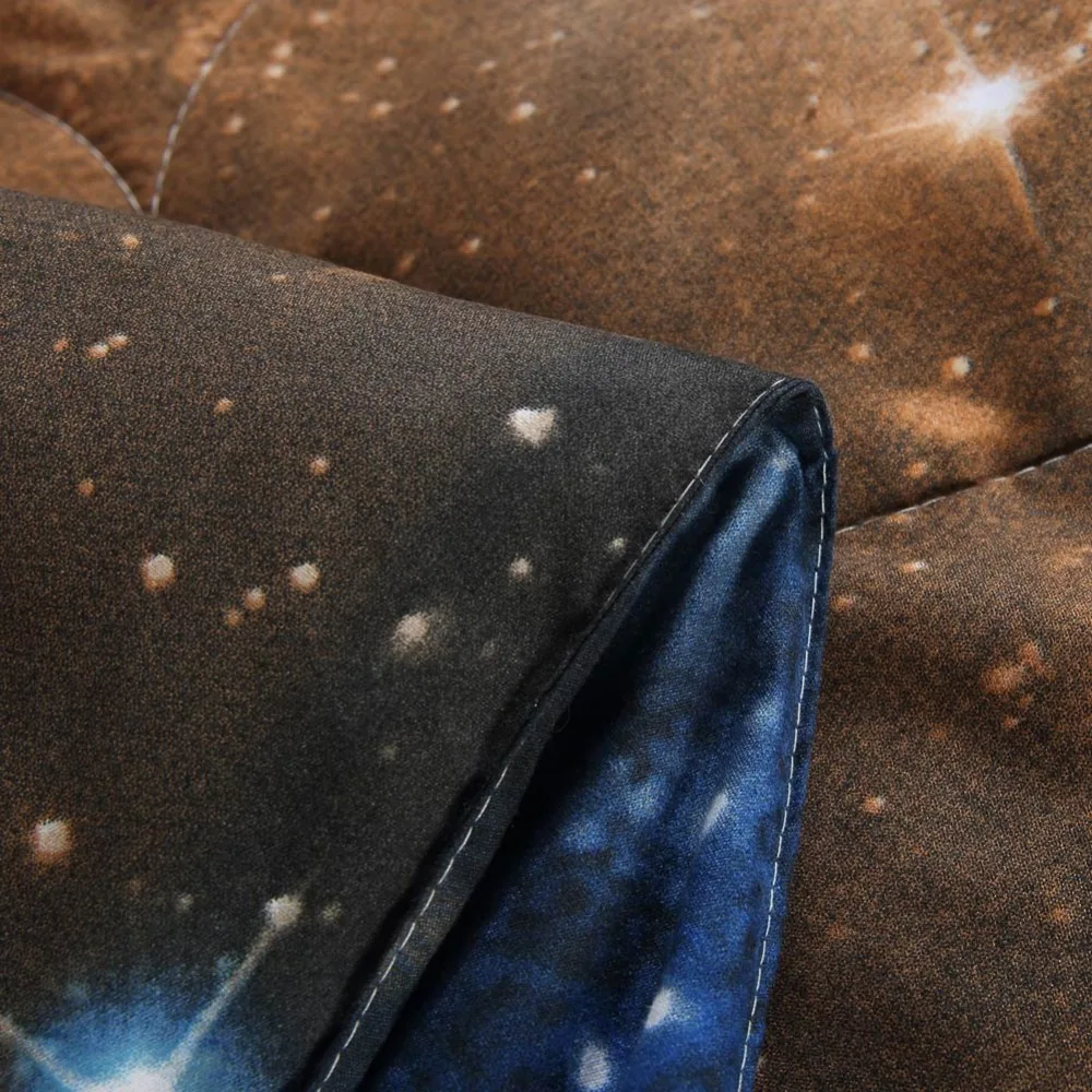 Galaxy пространство небо Стёганое одеяло ing Тонкий плед шить полиэстер ткань полиэстер Наполнитель queen 3 шт., стеганый набор наволочки