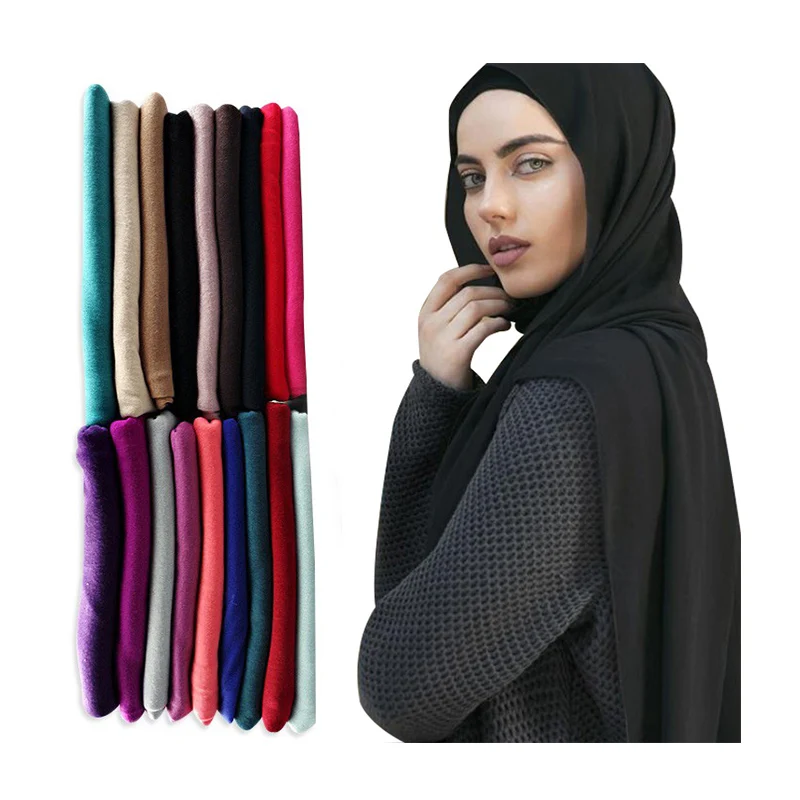 Хлопок растягивается хиджаб из Джерси шарф женский мусульманский головной