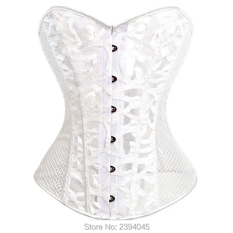 Сексуальная Сталь Boned Корсеты женщин Готический Сетки Дышащий Черный Бюстье
