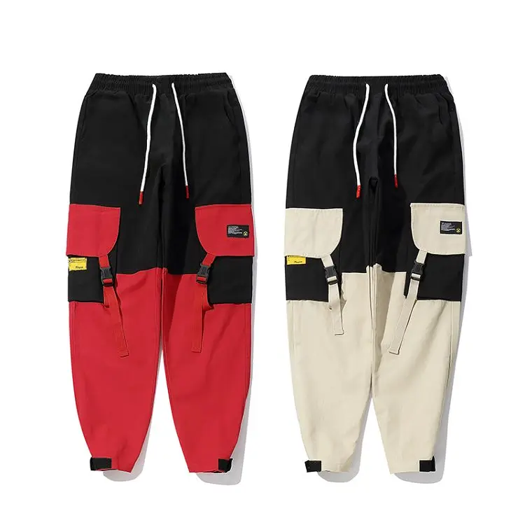 Брюки карго мужские составного кроя с карманами на завязках|pants slacks|casual joggersmens casual