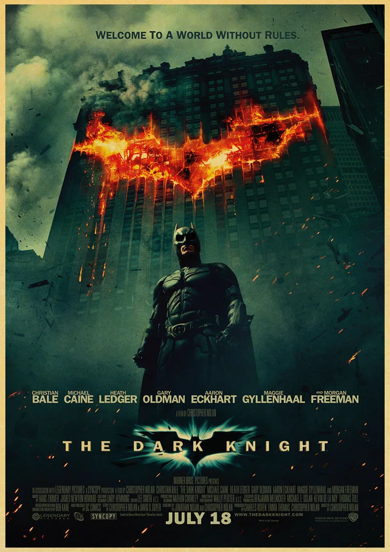 ВИНТАЖНЫЙ ПЛАКАТ DC Movie Бэтмен арт Печатный Ретро плакат домашний декор комнаты декоративная живопись винтажная Настенная картина