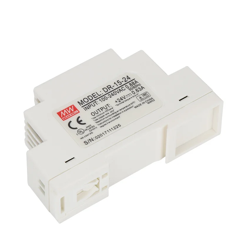 DR-15-15 Вт питания с одним выходом 5V 12V 15V 24V din-рейку импульсный источник питания светодиодного табло