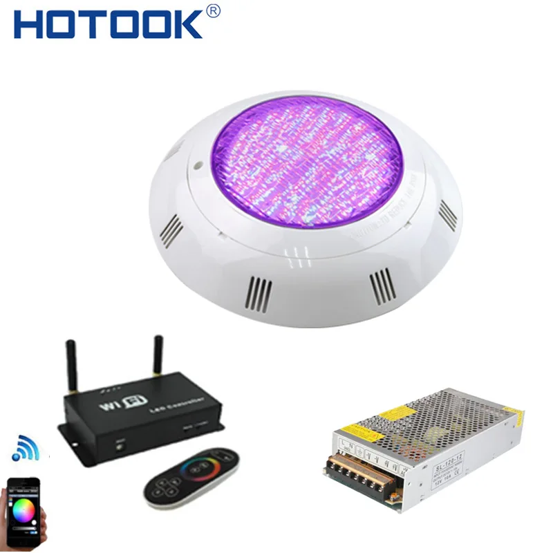 Подводный светильник hotake, светодиодный Wi-Fi светильник для бассейна, IP68, 35 Вт, RGB, с мобильным управлением, с комплектом трансформаторов для бассейна, парового фонтана