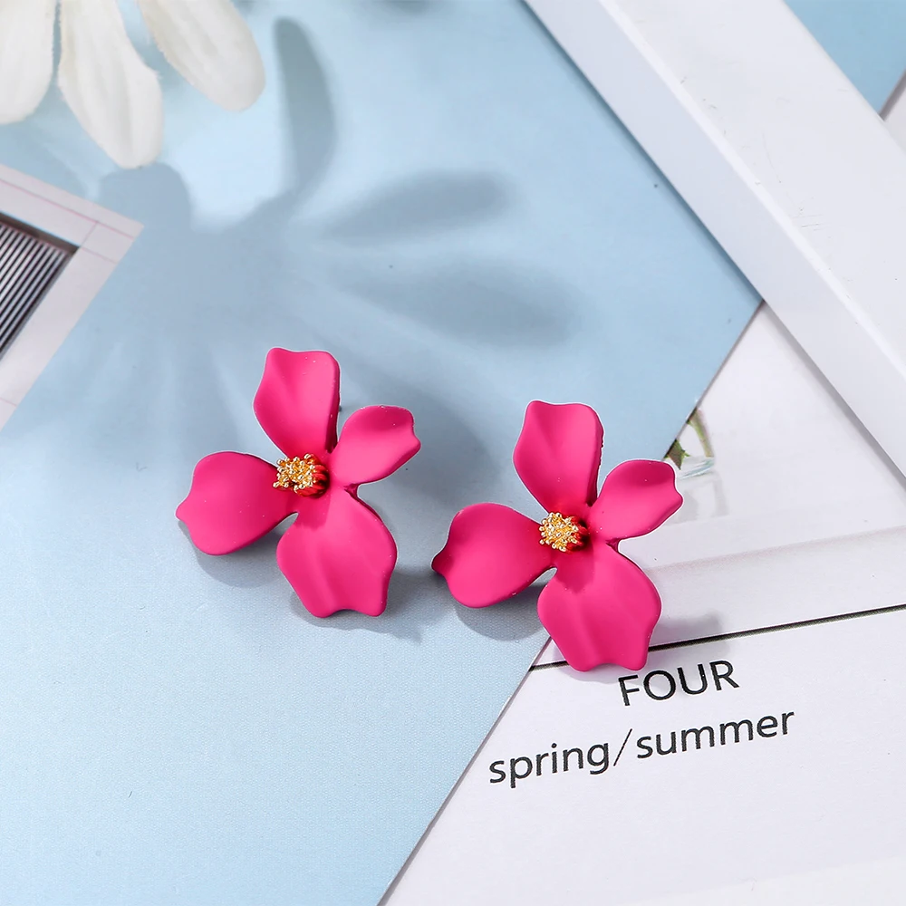 Женские серьги пусеты модные золотого цвета с цветком|side earrings|earrings for women balldouble sided