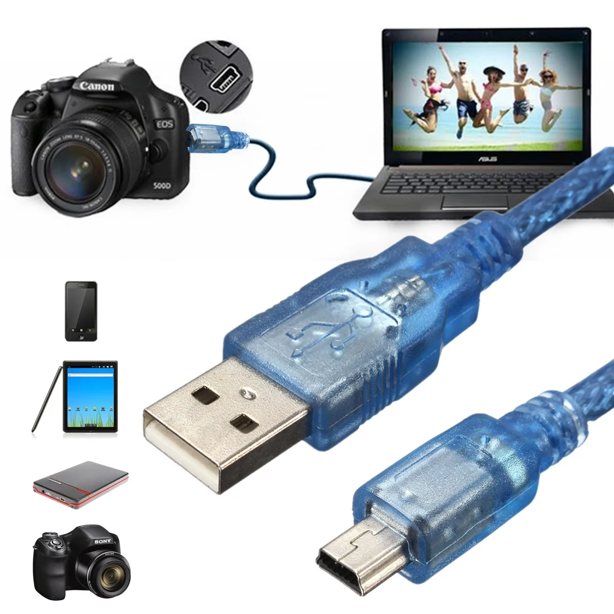Адаптер LEORY 30 см USB 2 0 A папа мини B 5pin Шнур адаптер преобразователь кабель питания