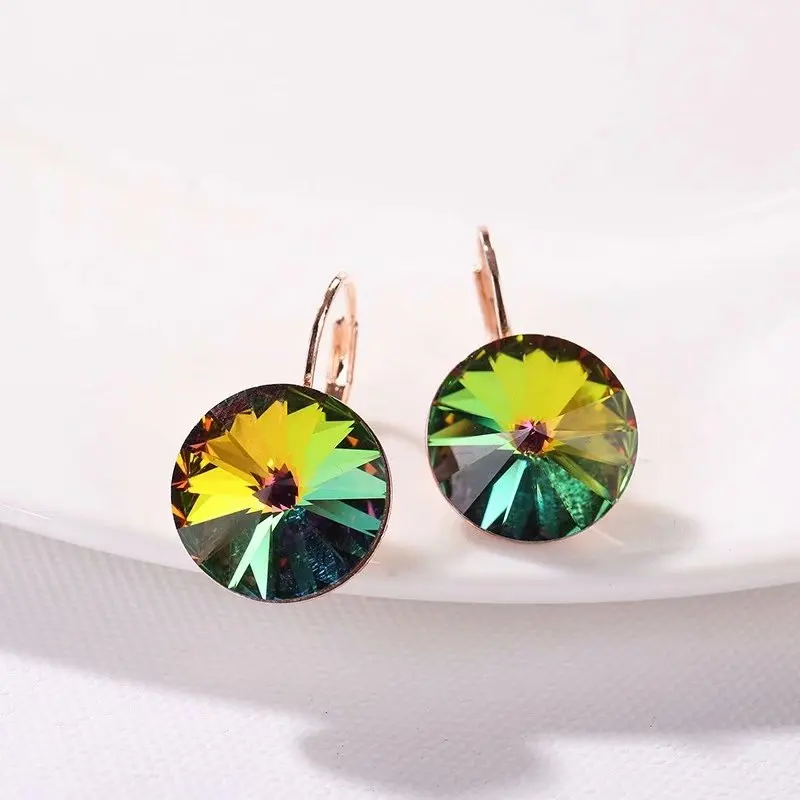 Висячие серьги с кристаллами Swarovski,, с круглыми камнями, для женщин, элегантные, вечерние, свадебные ювелирные изделия, распродажа