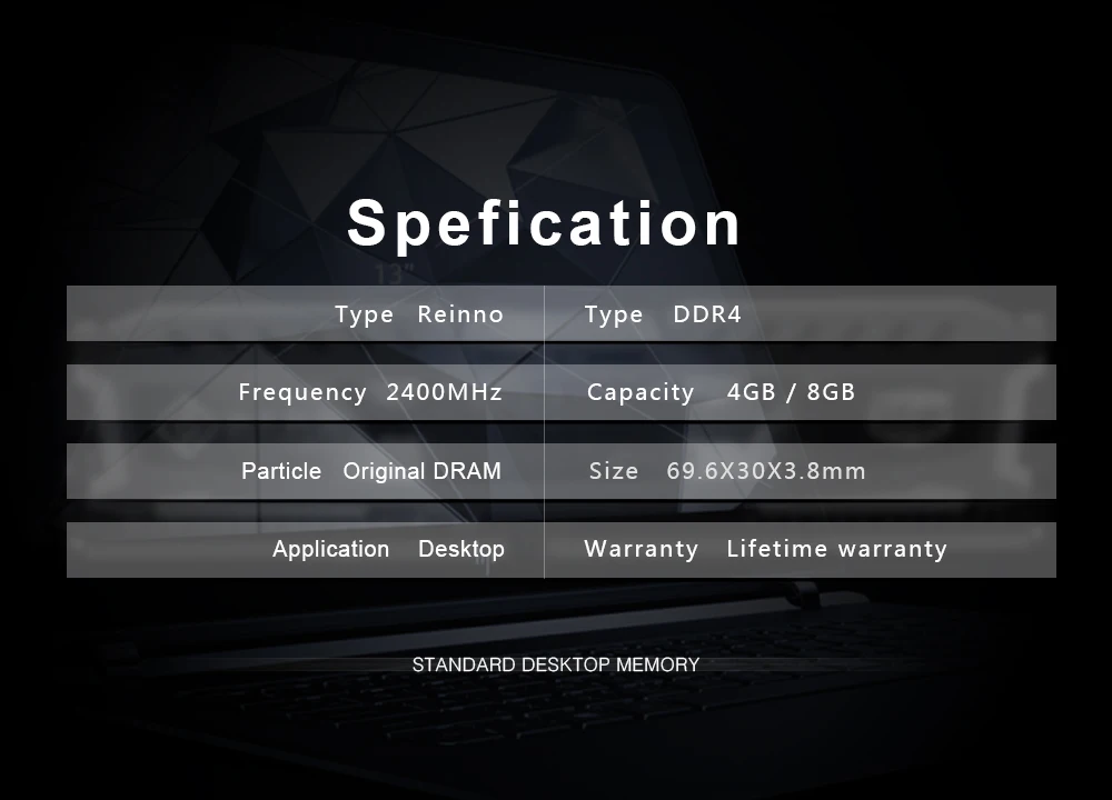 Reeinno оперативная Память ddr4 4 Гб 2400 МГц 1 2 МБ/с./с NON-ECC 260pin пожизненная гарантия