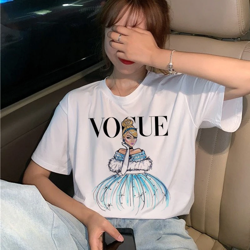 Vogue Princess футболка Женская Harajuku Ullzang графическая футболка Забавный мультфильм 90s футболка эстетический корейский стиль Топ Тройники женские