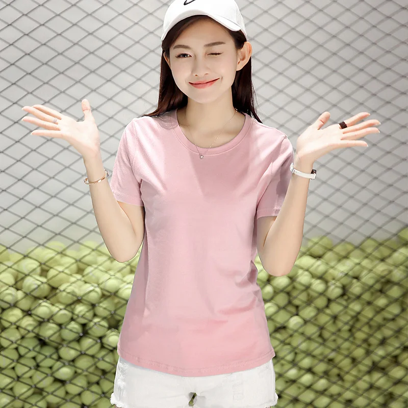Простая футболка camisetas mujer verano 2018 ropa женские летние топы хлопковая Футболка vetement
