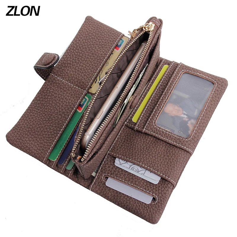 Новые модные женские кошельки ZLON кошелек из мягкой кожи на молнии с узором Личи