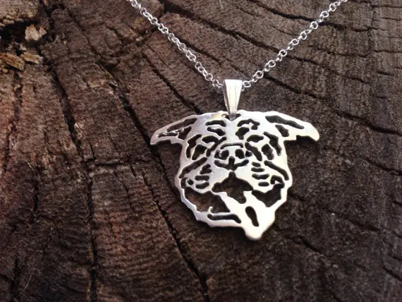 Женское ожерелье с подвеской Pitbull Позолоченное серебряное ювелирное изделие для