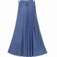 free shipping 2021 new plus size xs 10xl long maxi skirt with big hem cotton stretch waisted black skirt high quality customized