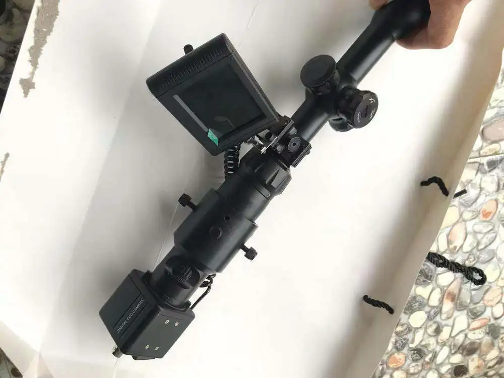 Ночного видения riflscope монитор DIY 2," Вращающийся ЖК-экран камера крепление кольца ИК лазерный фонарик Охотничий Тактический прицел