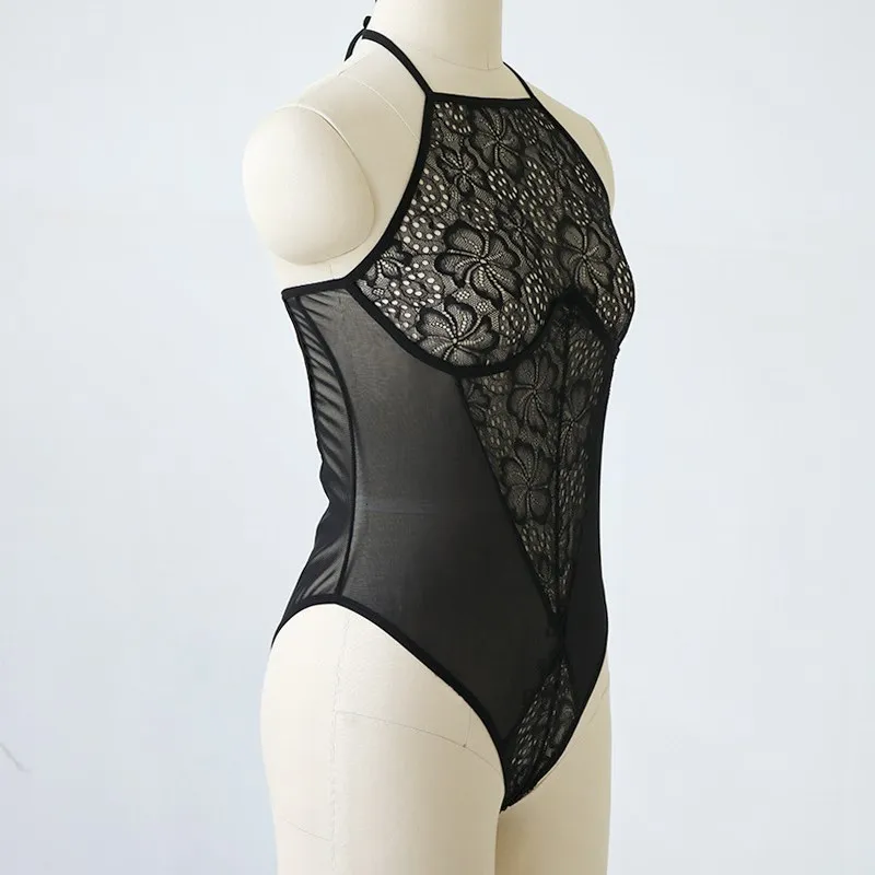 Женское эротическое белье Эротическая ночная рубашка с кружевом однотонный