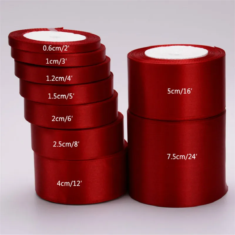Атласная шелковая лента бордового цвета ручная работа материал сделай сам для