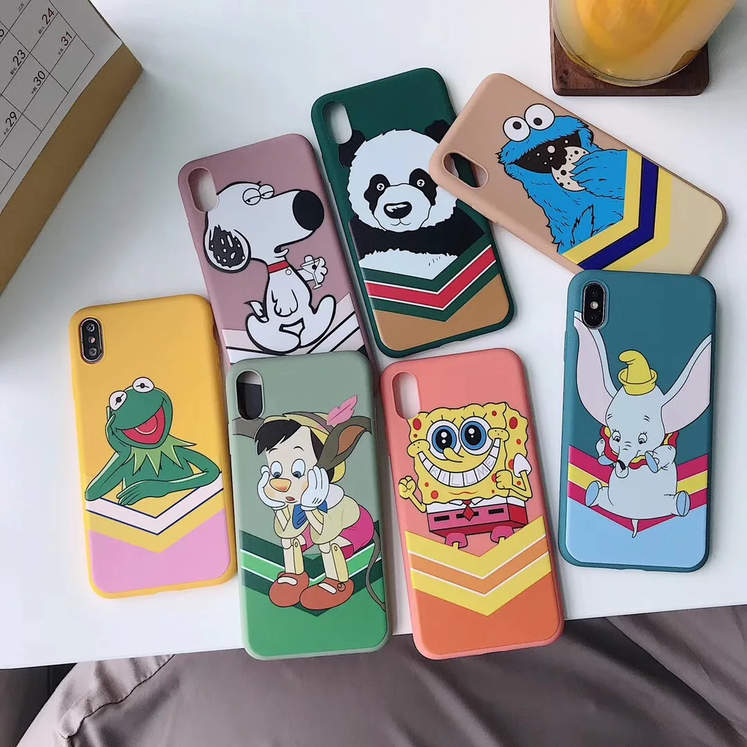 Милый мультфильм Dumbo Губка Боб Чехол для Apple iPhone 7 8 6 6s Plus X XS Max Xr Sesame уличные