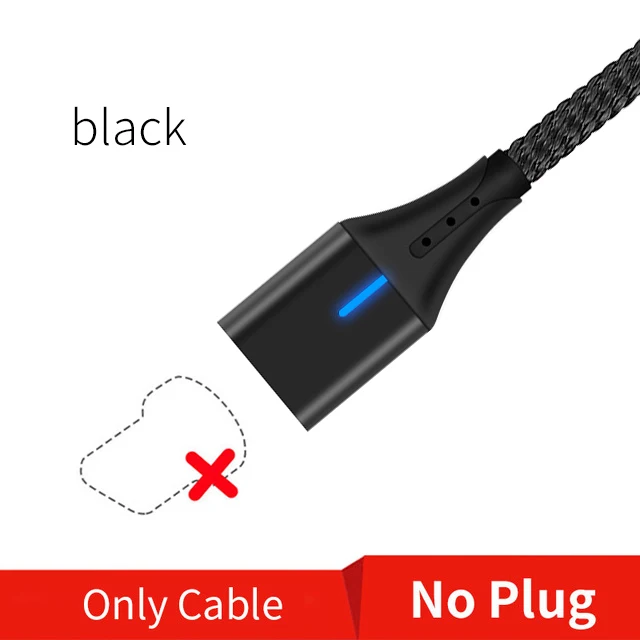 black Cable No plug OUSU 5A супер зарядный Магнитный кабель для huawei p30 pro p20 lite usb type C кабель для huawei mate 20 10 9 manyetik sarj kablosu - Цвет: black Cable No plug