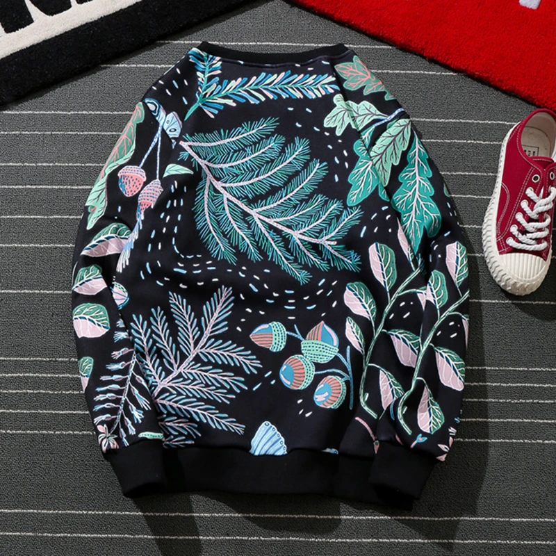 

Seestern Brand Autumn Winter New Men's Women's Hoodies Fashionable Printed Plant Flower pattern Elements Leisure Hoodie