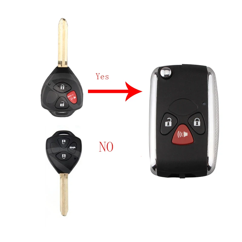 Складной чехол для дистанционного ключа с 3 кнопками TOYOTA|flip key case toyota|toyota remote button3