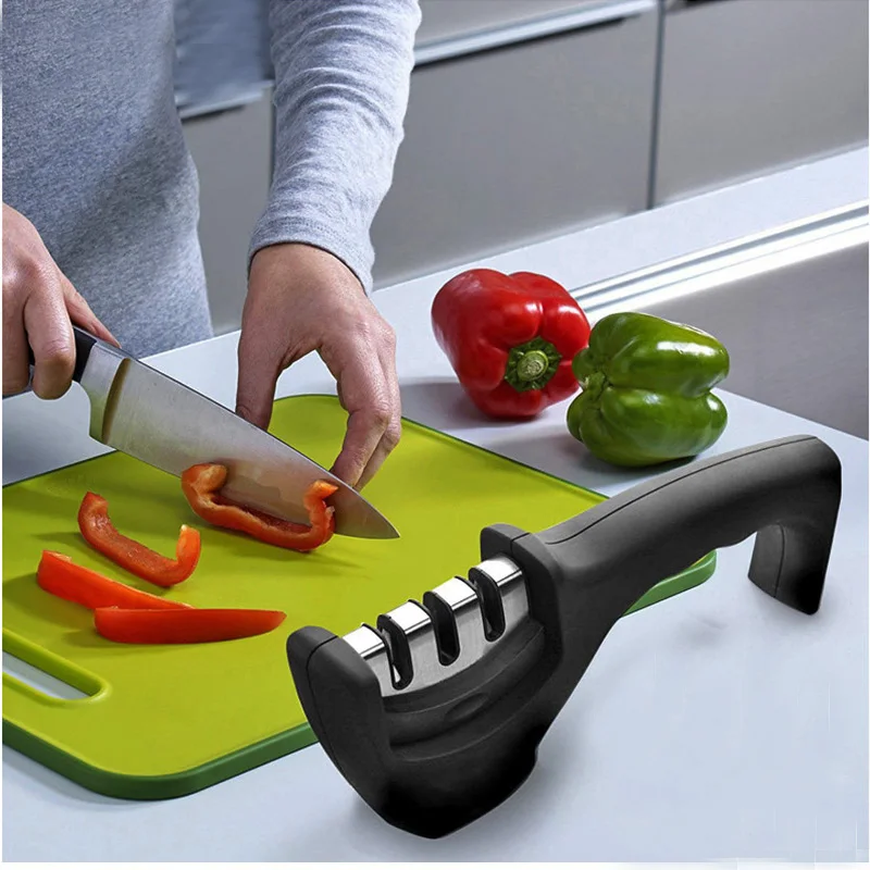 Профессиональный 3 стадии алмаз Вольфрам Сталь Кухня заточка лезвия ножа