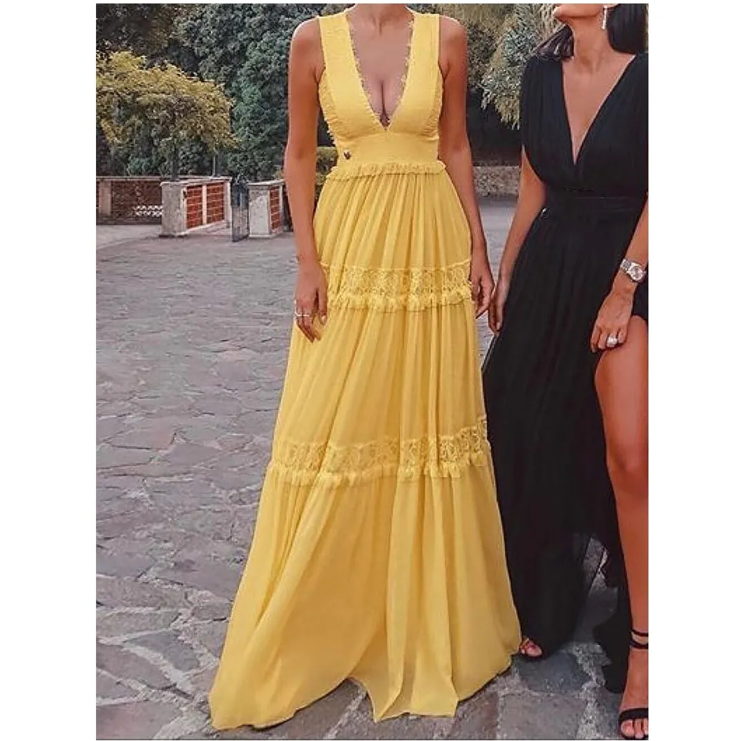 Женское кружевное платье с v образным вырезом и высокой талией сексуальное