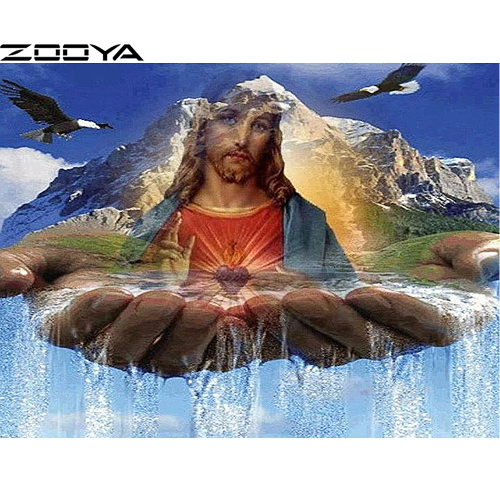 

Full 5D Diamond Painting Needlework Scenic Religion Jesus Diamond Embroidery Cross Stitch Round Rhinestone Home Decoration R926