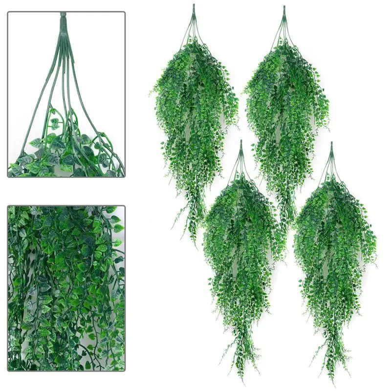 Green Artificial Hanging Plant Simulated Leaves Fake Ivy Fake Hanging Plants For Wedding Home Decor