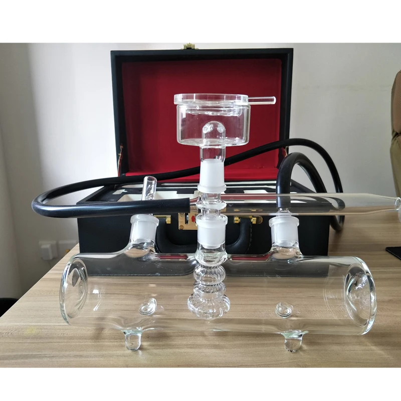 MP5 стеклянный кальян с дорожная кожаная сумка для курения chicha адаптер для кальяна ароматизатор чаша держатель угля для кальяна чемодан для США lavoo