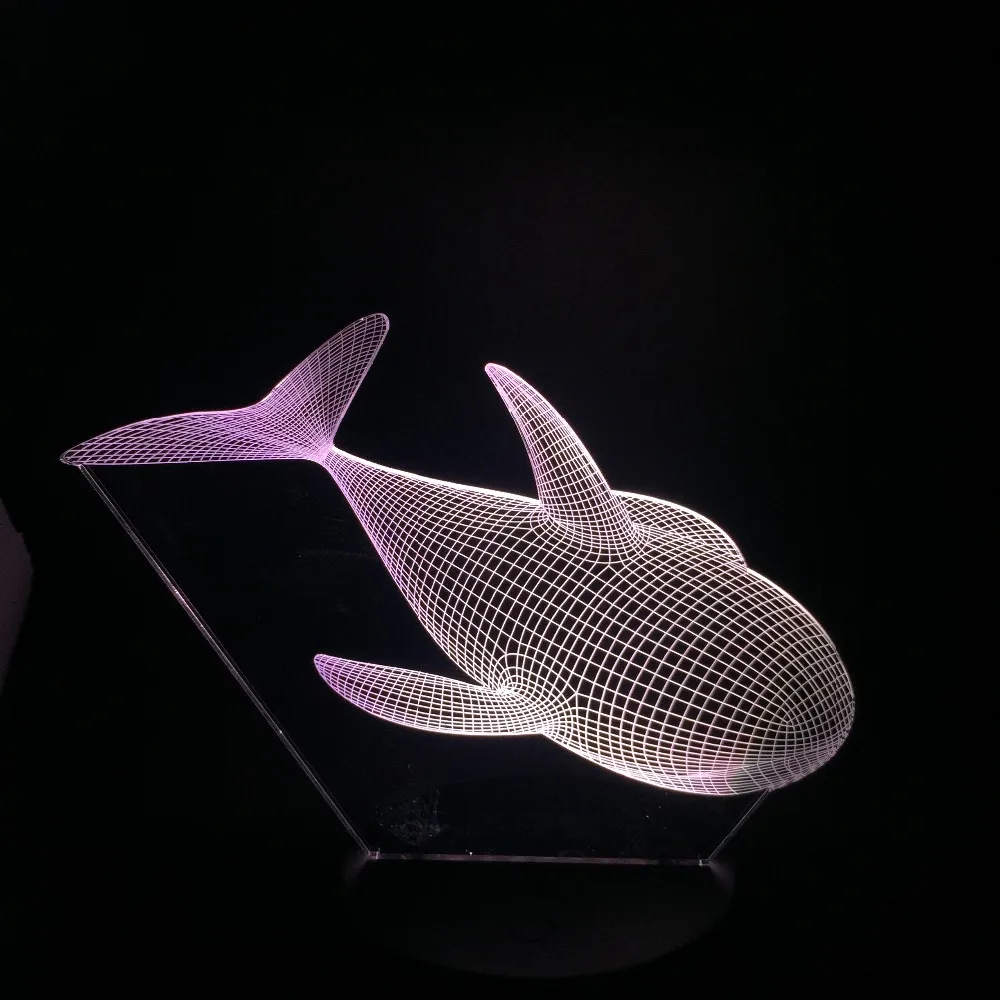 Милый КИТ 3D светодиодный светильник с животными Новинка Ночной Veilleuse игрушки на