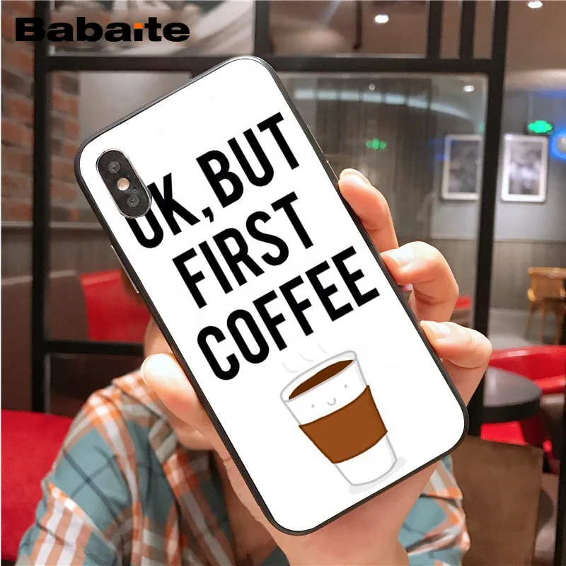 Чехол для iphone 11pro max Ok But First Coffee Book Мягкий силиконовый чехол телефона 8 7 6 6S Plus 5 5S SE XR