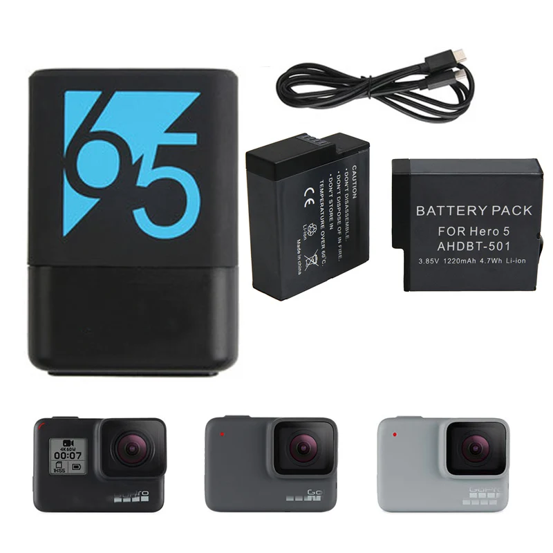 Для hero 5 hero 6 7 8 батарея+ type-C двойное зарядное устройство сиденье Двойная зарядка для Gopro hero 6 5 7 8 Черные Аксессуары