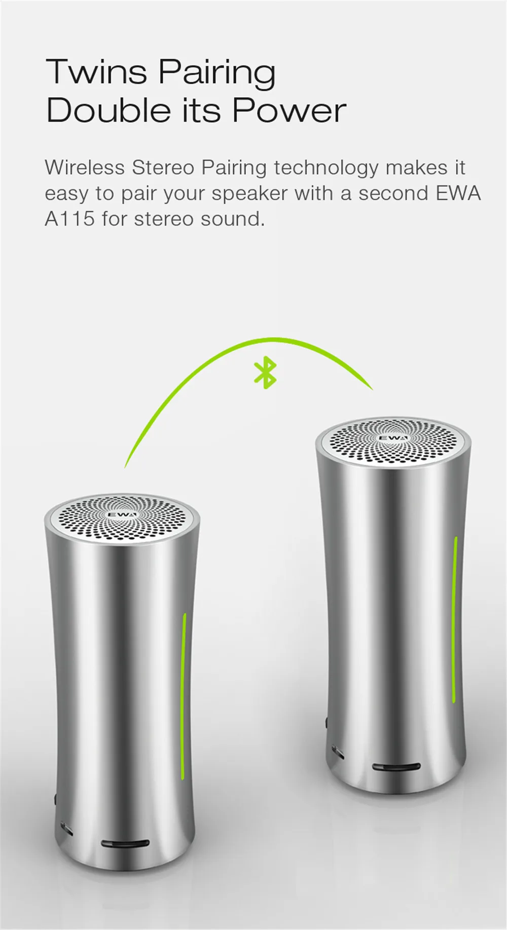 EWA A115, Беспроводная Bluetooth колонка, Портативный HIFI маленький динамик для телефона, для спорта на открытом воздухе, Bluetooth плеер, Bluetooth, MP3 плеер