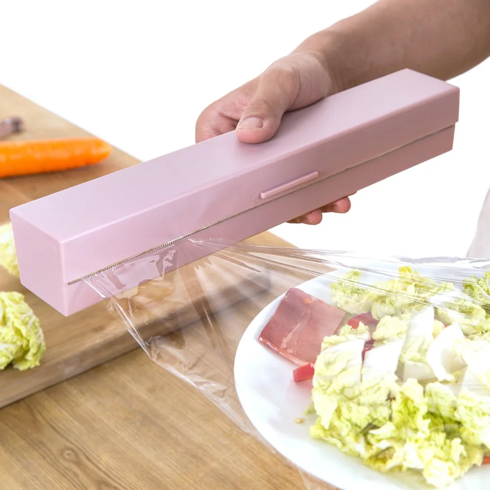 Новый пластиковый диспенсер для обертывания дома кухни варп-резак маленькая