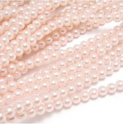 

Free shipping~3mm~12mm H37 Light Pink color Loose immitation Glass Pearl Beads