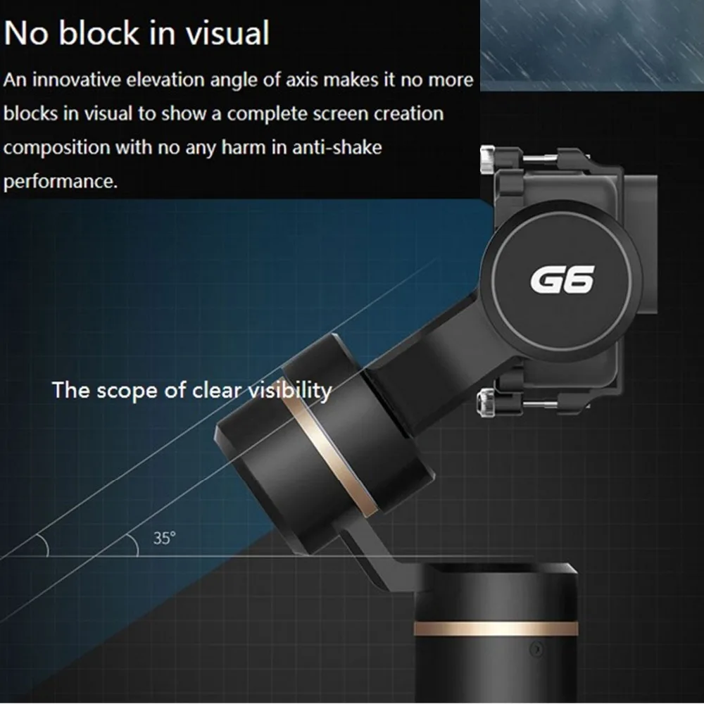 FeiyuTech Feiyu G6 ручной карданный стабилизатор для Gopro Hero 6 5 RX0 экшн-камера Wifi+ BlueTooth OLED экран угол наклона