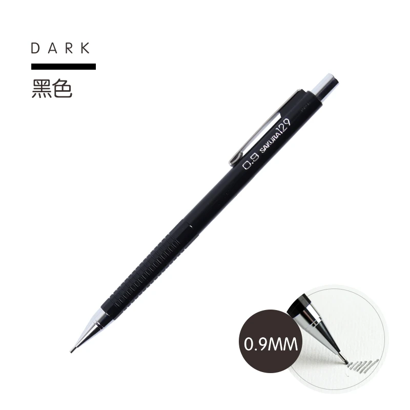 1pcs 09mm black SAKURA автоматического карандаша комиксов ручная запись анти брейк активный карандаш 0,3 0,5 0,7 0,9 - Цвет: 1pcs 09mm black