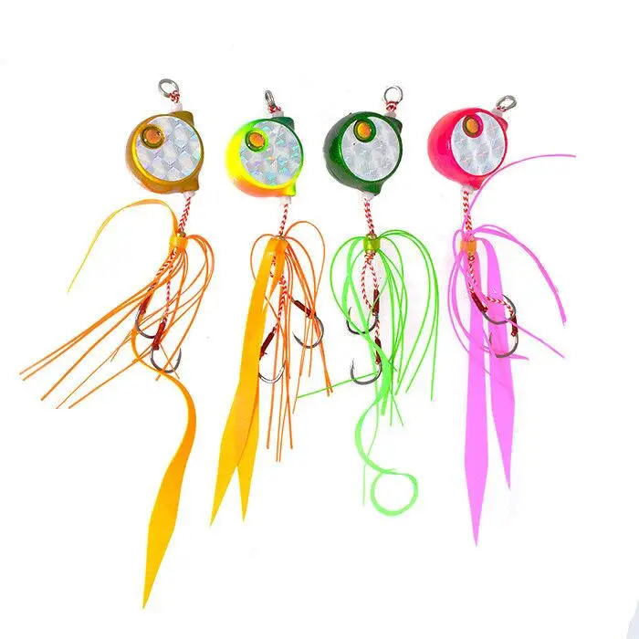 4pcs 85g mix colors 85 г 105 г Спиннер металлические приманки свинец головной ползунок юбка snapper лещ соленой воды резиновые Джиги грузило свинец джиггинг приманки - Цвет: 4pcs 85g mix colors