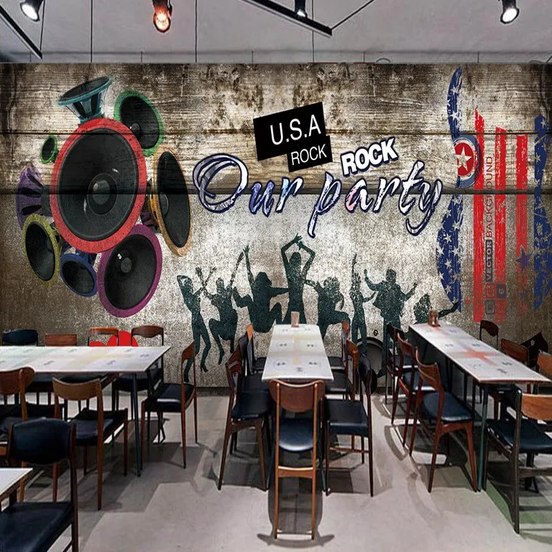 Пользовательские 3D фото обои на заказ ночной клуб Красивая музыкальная