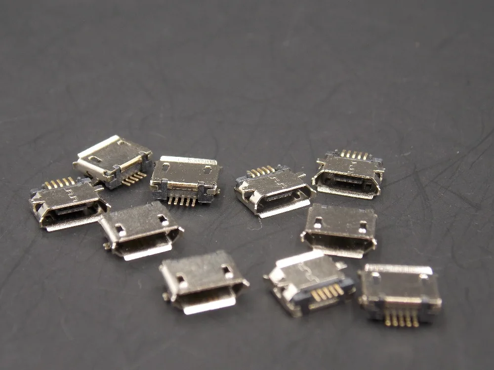 Горячее предложение 20 шт. гнездовой разъем Micro USB Тип B 180 Градусов 5-Контактный SMD SMT