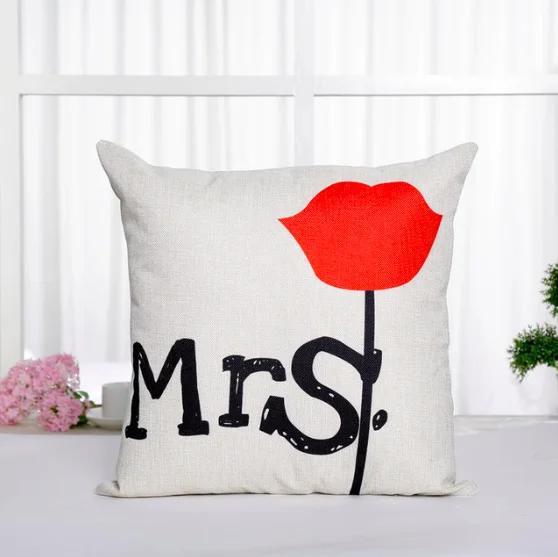 Mr Mrs Love You More наволочка для тела с кошачьим горлышком льняная кровати дивана