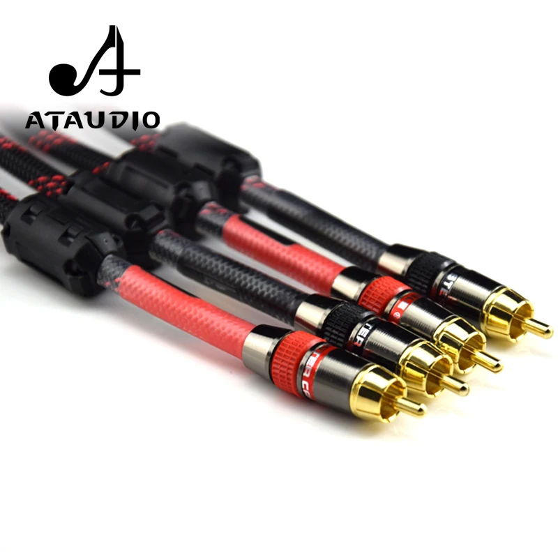 ATAUDO Hifi 4N OFC 2RCA кабель Hi end штекер DVD плеер усилитель соединение аудио RCA кабель|audio rca