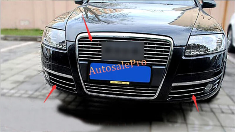 DIY хром передних противотуманных фар + центральный решетка сетка в полоску