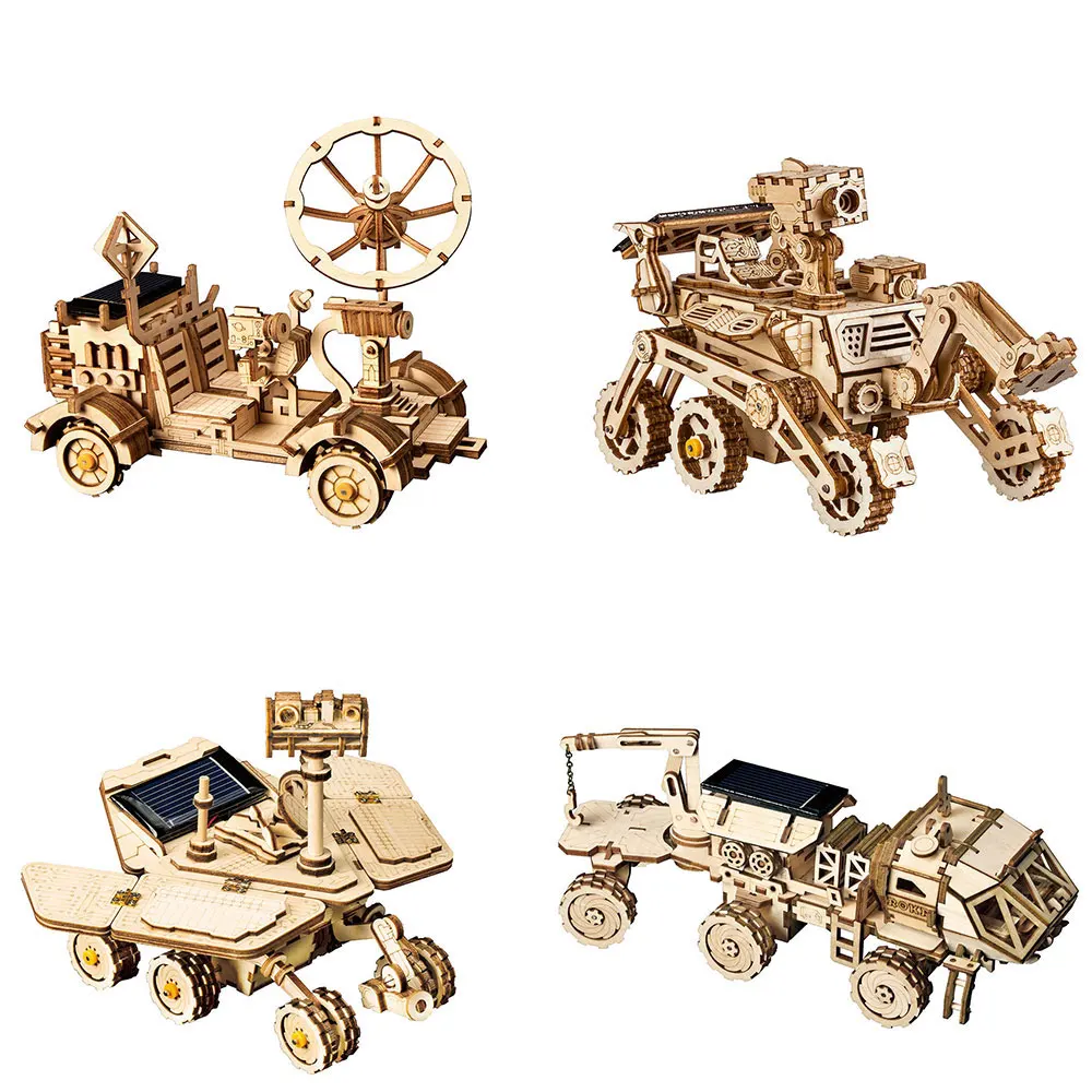 ROKR DIY космическая охотничья Солнечная энергия игрушки 3D деревянная головоломка Сборная модель Строительный набор игрушки для детей дети взрослые дропшиппинг