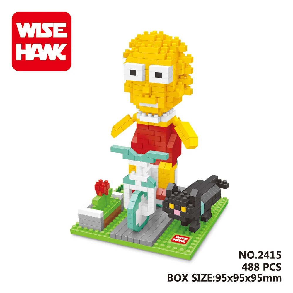 Wisehawk Micro Blocks The Simple DIY Mini Building Bricks Children Cartoon Small Figure 3D Anime Kids Toys for Child 2412-2415 | Игрушки и