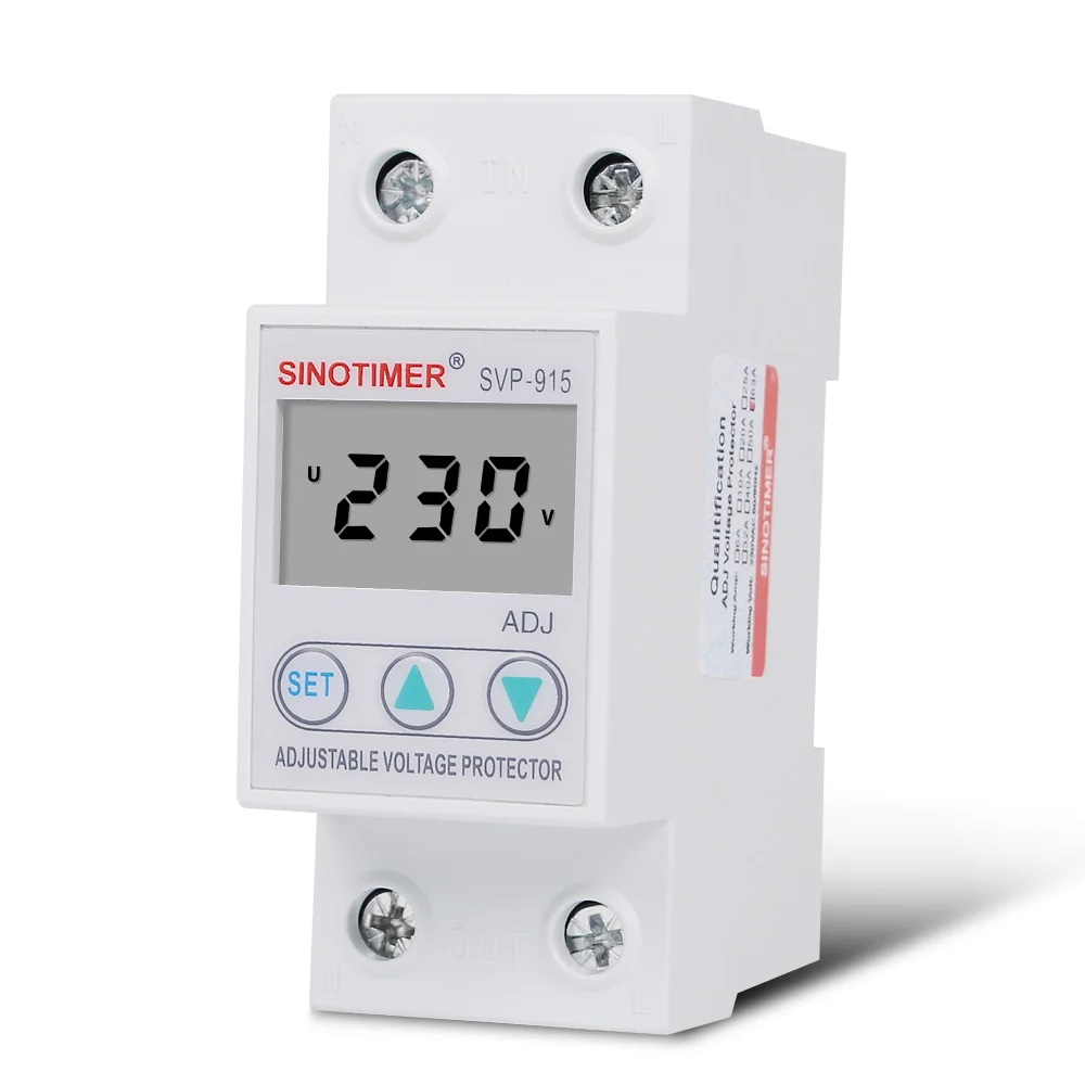 SVP 915 Напряжение реле 63a 230v din рейку регулируемый над и под защита от скачков