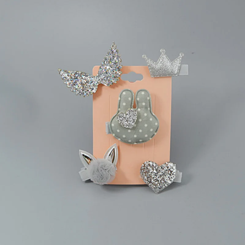 style9 5 шт./компл. мультфильм детские бантики заколки-короны бант для маленьких девочек Заколки для волос Детская резинка для волос Головные уборы для девочек аксессуары для волос - Цвет: style9