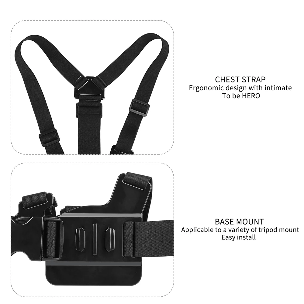 SHOOT нагрудный ремень для крепления на голову GoPro Hero 9 8 7 5 Black Xiaomi Yi 4K Sjcam M10 Sj8 pro Eken H9 Dji